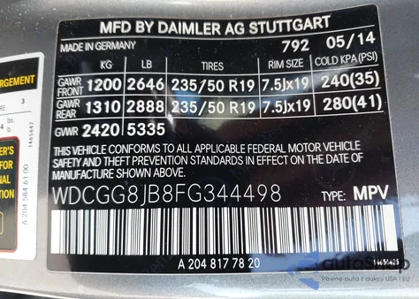 2015 Mercedes-Benz Glk 350 4Matic z USA, uszkodzony, nr VIN WDCGG8JB8FG344498